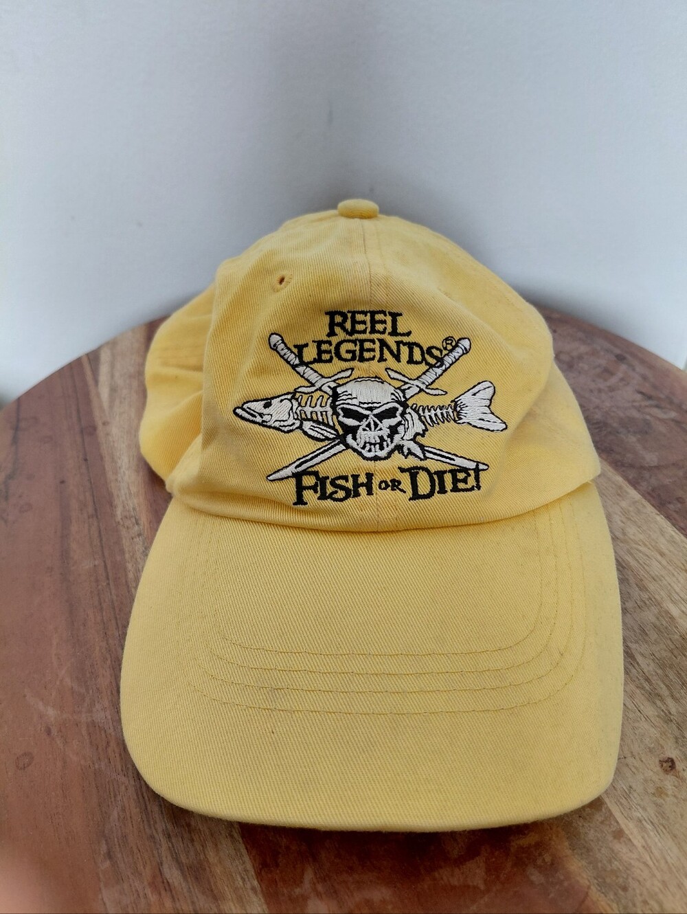 Reel Legends Fish Or Die! Fishing Outdoors Yellow Hat OS